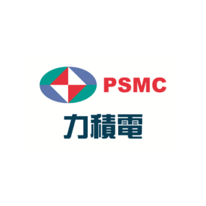 PSMC logo, TIARA member for memory and logic foundry innovation in Miaoli and Hsinchu.